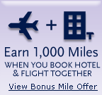 Earn 1000 Bonus Miles every time you book a hotel with your flight